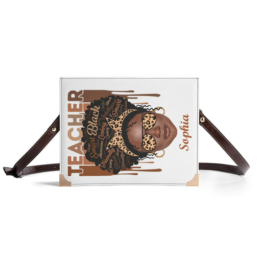 Melanin Teacher Purse – Personalized Black Educator Wallet | Custom Name Affirmation Bag for Smart, Black, Beautiful Women - De Krys