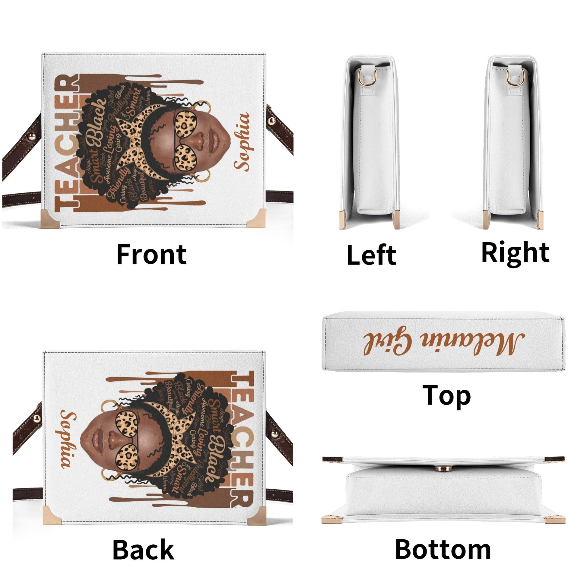 Personalized Teacher Melanin Girl Wallet 👜 Custom Name Afro Pride Purse - De Krys