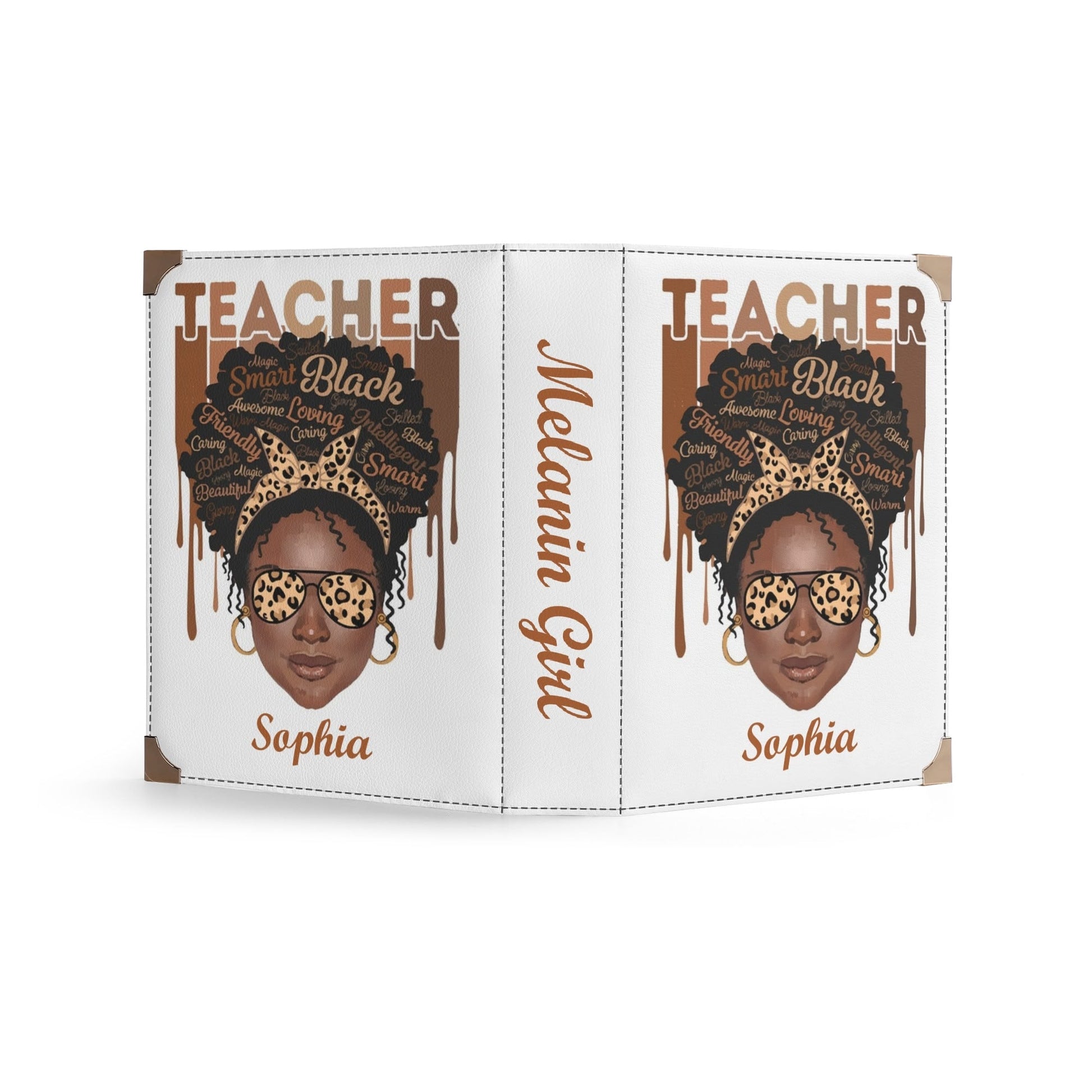 Personalized Teacher Melanin Girl Wallet 👜 Custom Name Afro Pride Purse - De Krys