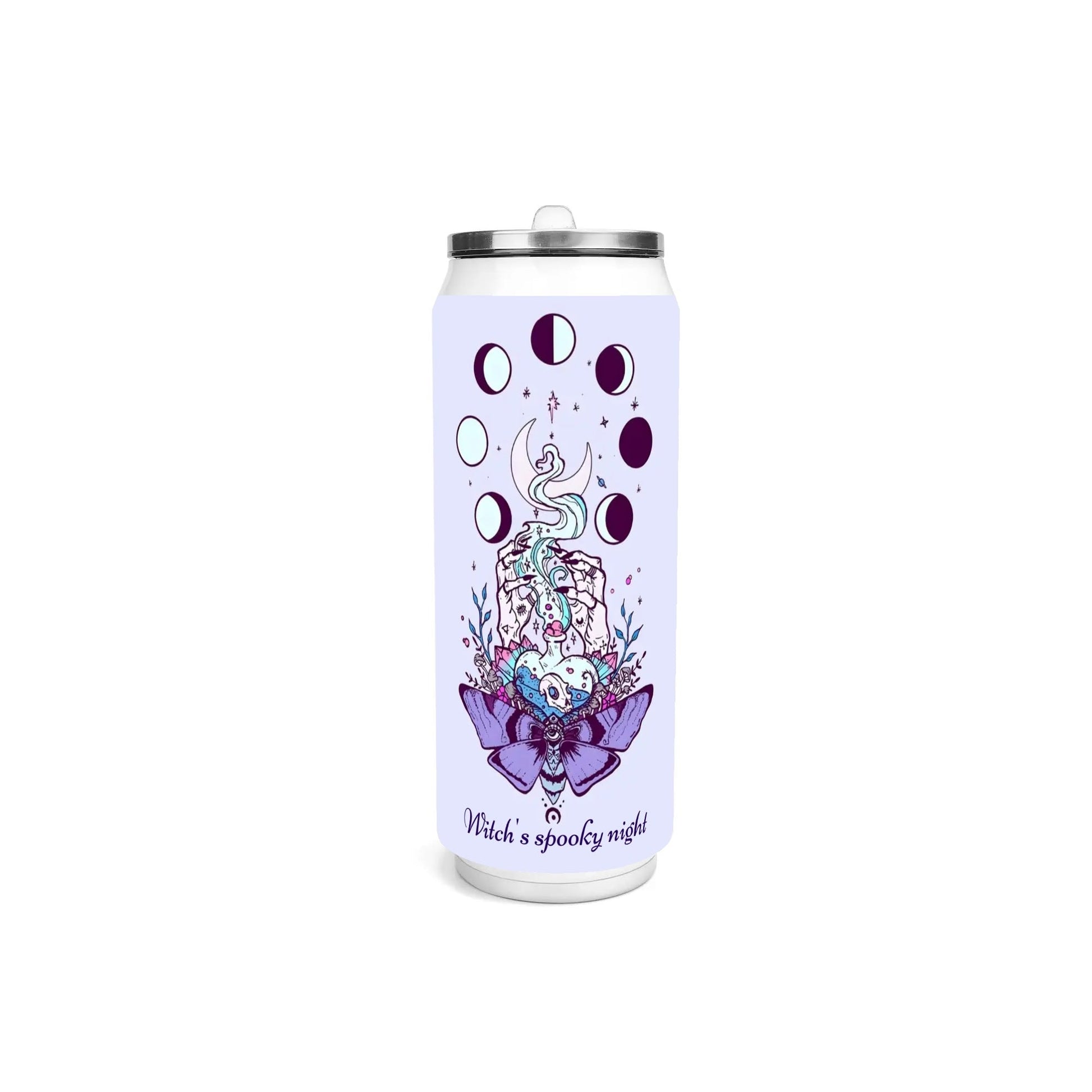 Moon Phase Custom Tumbler – 17oz Gothic Halloween Gift with Celestial Design - De Krys