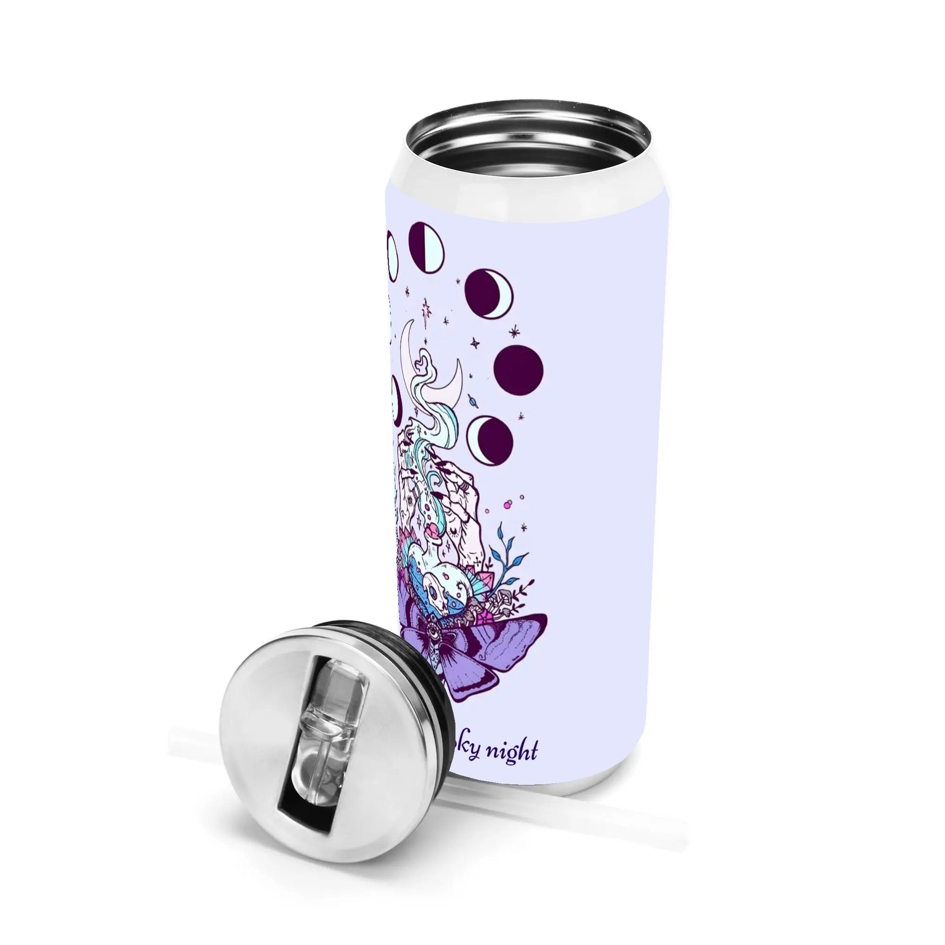 Moon Phase Custom Tumbler – 17oz Gothic Halloween Gift with Celestial Design - De Krys