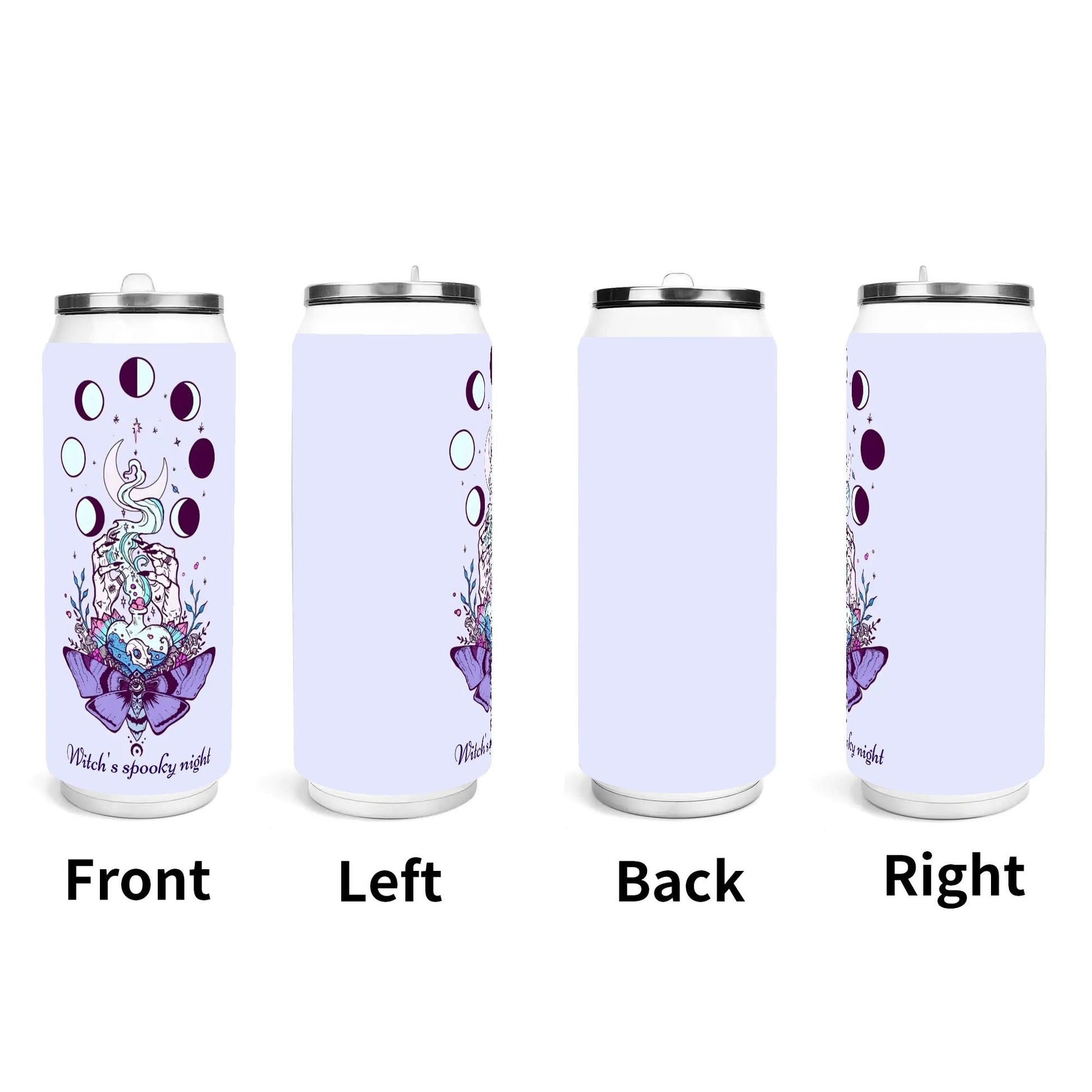 Moon Phase Custom Tumbler – 17oz Gothic Halloween Gift with Celestial Design - De Krys