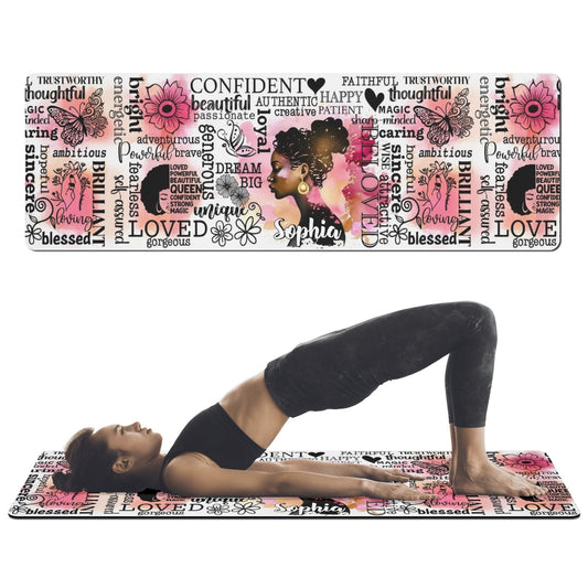 Personalized Affirmation Yoga Mat • Custom Empowerment Fitness Gift - De Krys