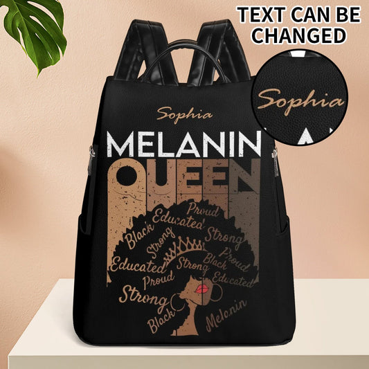 Personalized Afrocentric Backpack • Custom Melanin Queen Bag - De Krys