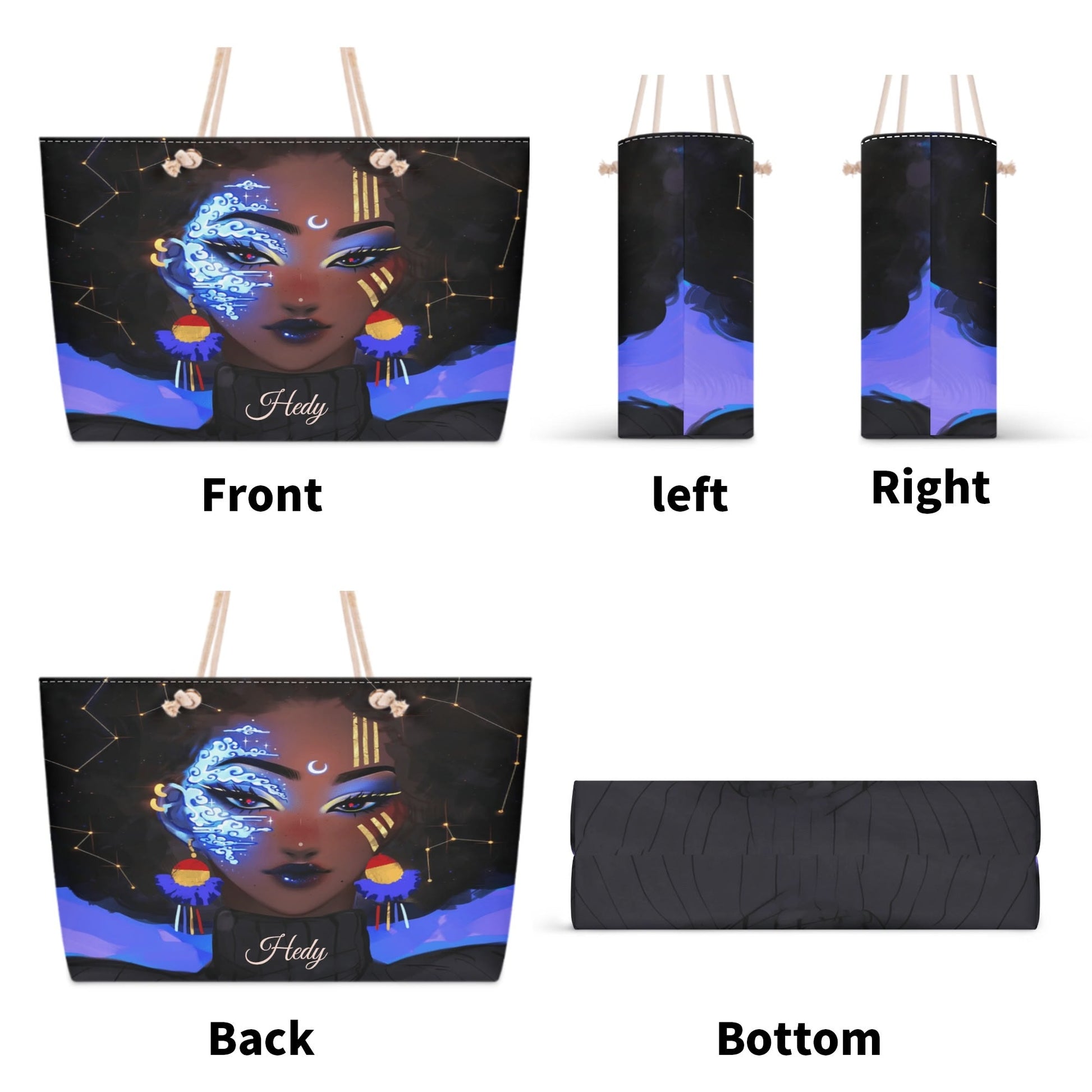 Personalized Afrocentric Tote Bag • Custom Name Fashion Accessory - De Krys