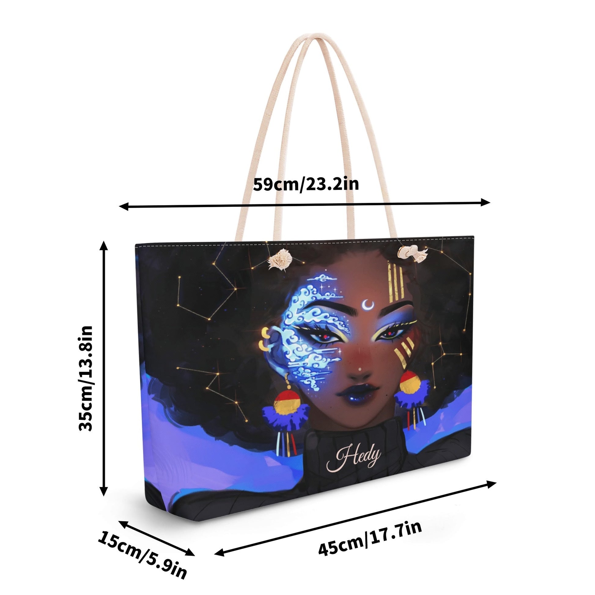 Personalized Afrocentric Tote Bag • Custom Name Fashion Accessory - De Krys