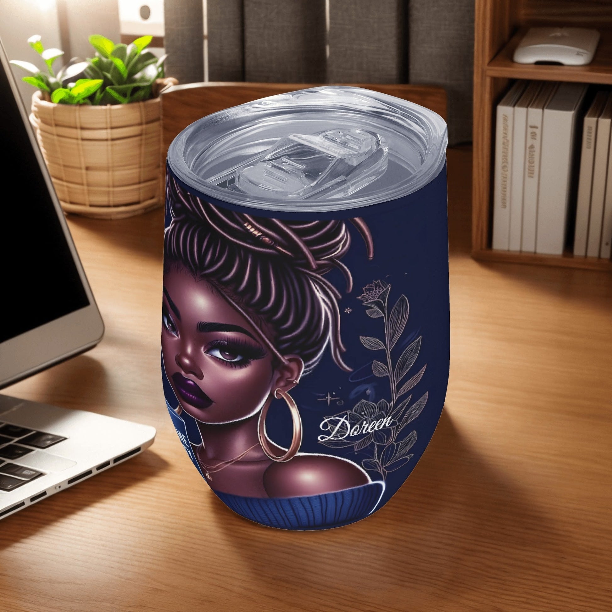 Personalized Afrocentric Tumbler • Custom Black Girl Gift - De Krys