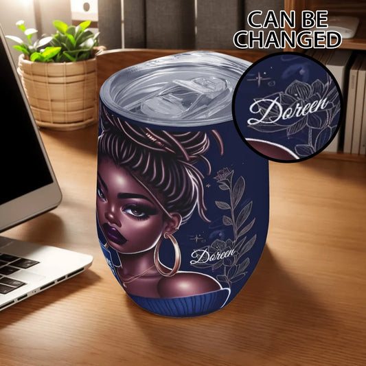 Personalized Afrocentric Tumbler • Custom Black Girl Gift - De Krys