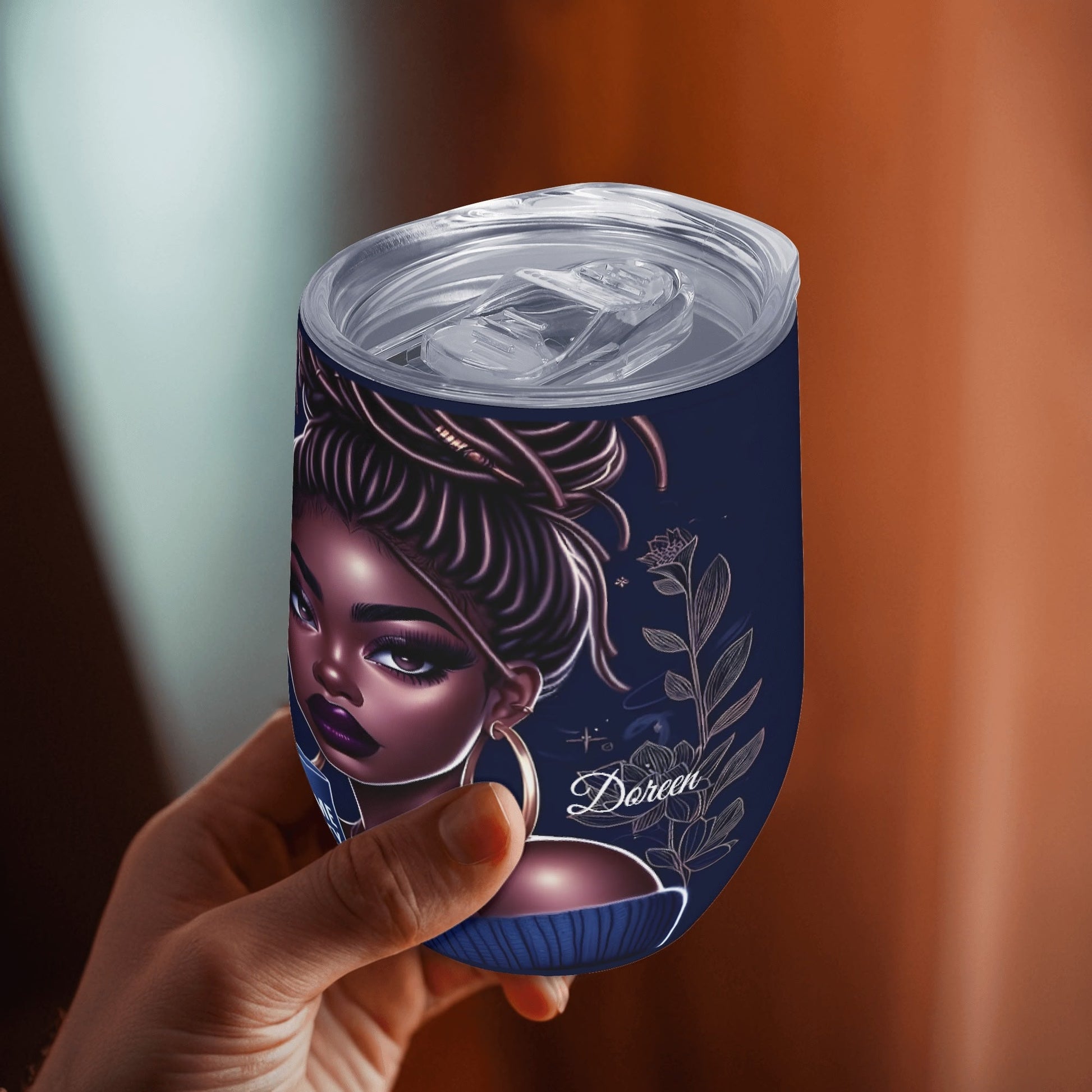 Personalized Afrocentric Tumbler • Custom Black Girl Gift - De Krys