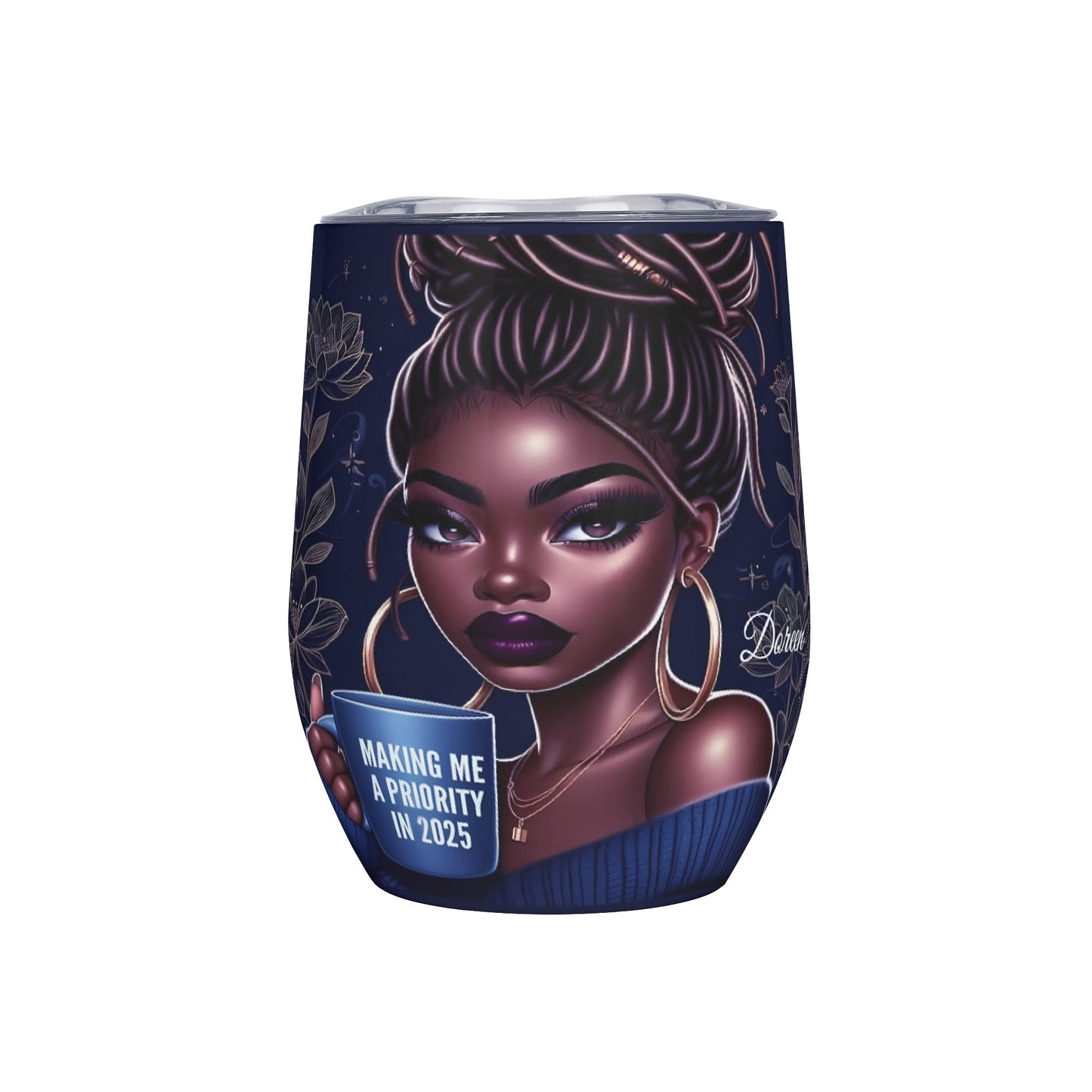 Personalized Afrocentric Tumbler • Custom Black Girl Gift - De Krys
