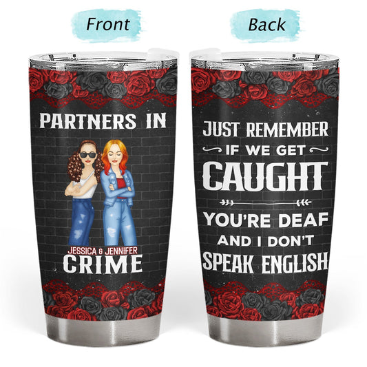 Personalized Best Friend Tumbler – “Partners in Crime” Insulated Travel Mug - De Krys