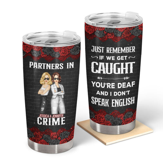Personalized Best Friend Tumbler – “Partners in Crime” Insulated Travel Mug - De Krys