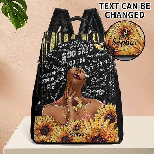 Personalized Christian Backpack • God Says You Are Afrocentric Bag - De Krys