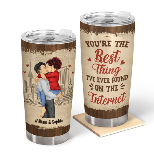 Personalized Couple Tumbler – Funny “Best Thing I Found Online” Gift | Custom Names - De Krys