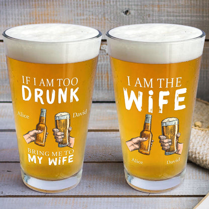 Personalized Drunk Rescue Beer Glass – Custom Husband & Wife - De Krys