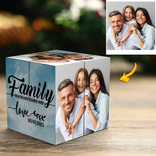 Personalized Family Photo Cube – 3D Memory Keepsake - De Krys