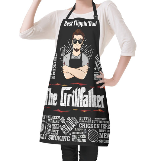 Personalized Grillfather Apron • Custom BBQ Cooking Gift - De Krys