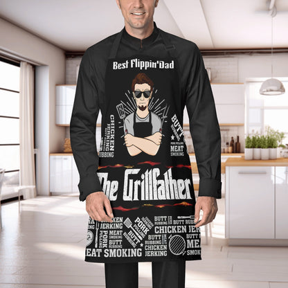 Personalized Grillfather Apron • Custom BBQ Cooking Gift - De Krys