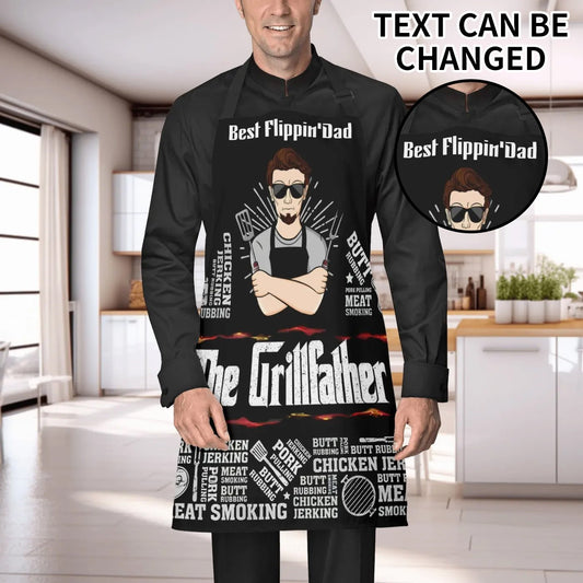 Personalized Grillfather Apron • Custom BBQ Cooking Gift - De Krys