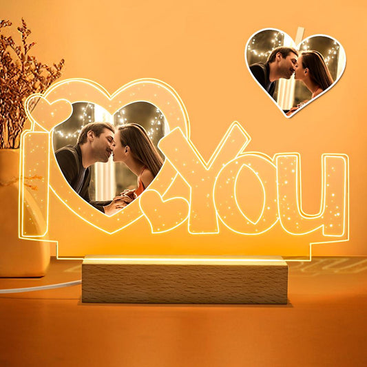 Personalized “I ♥ You” LED Photo Lamp – Custom Love Light - De Krys