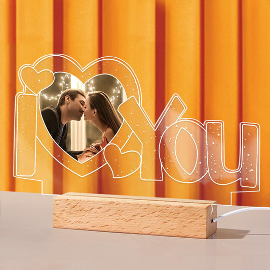 Personalized “I ♥ You” LED Photo Lamp – Custom Love Light - De Krys