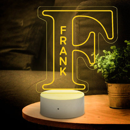 Personalized Initial LED Night Light – Custom Name Lamp - De Krys