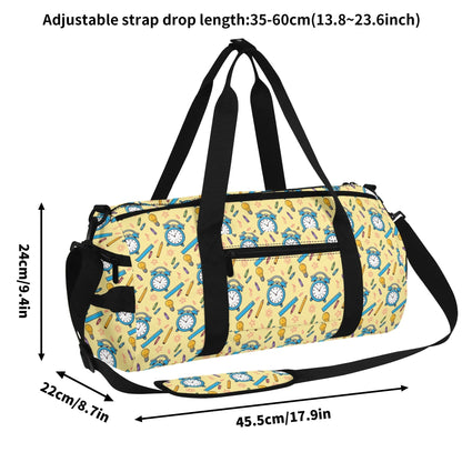 Personalized Kids Duffel Bag | Custom School Travel Bag with Apple & Pencil Theme - De Krys