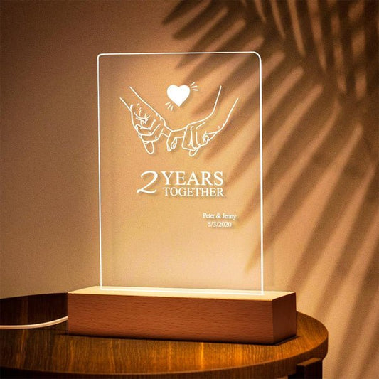 Personalized LED Night Light – Custom Anniversary Gift - De Krys