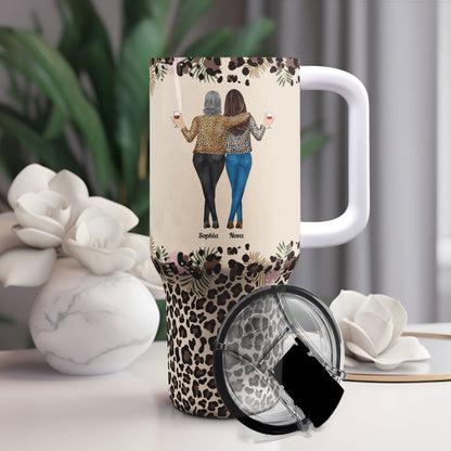 Personalized Leopard‑Print Tumbler for your Loved One – “I Am the Storm” 40oz Travel Mug - De Krys