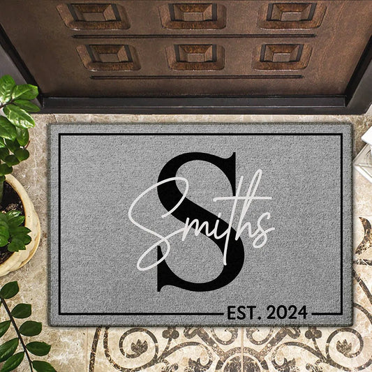Personalized Monogram Welcome Mat – Custom Family Doormat - De Krys