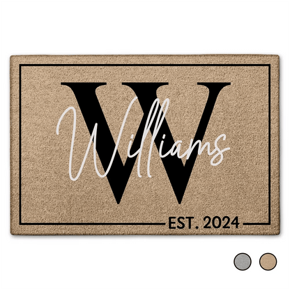 Personalized Monogram Welcome Mat – Custom Family Doormat - De Krys