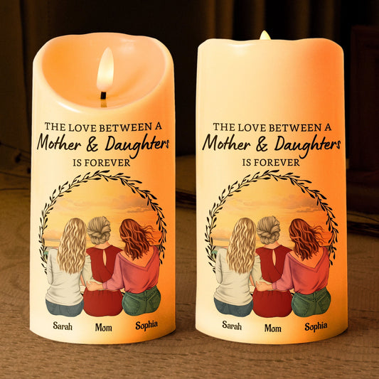 Personalized Mother & Daughters LED Candle – Custom Family Gift - De Krys