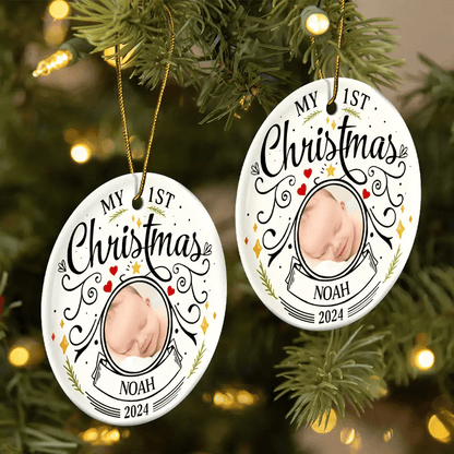 Personalized “My 1st Christmas” Photo Ornament – Baby Keepsake - De Krys