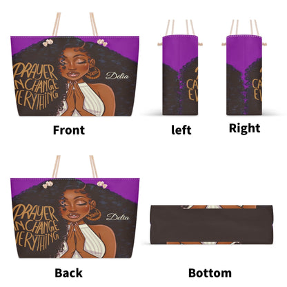 Personalized Prayer Tote Bag • Custom Afrocentric Faith Gift - De Krys