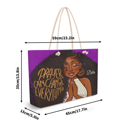 Personalized Prayer Tote Bag • Custom Afrocentric Faith Gift - De Krys