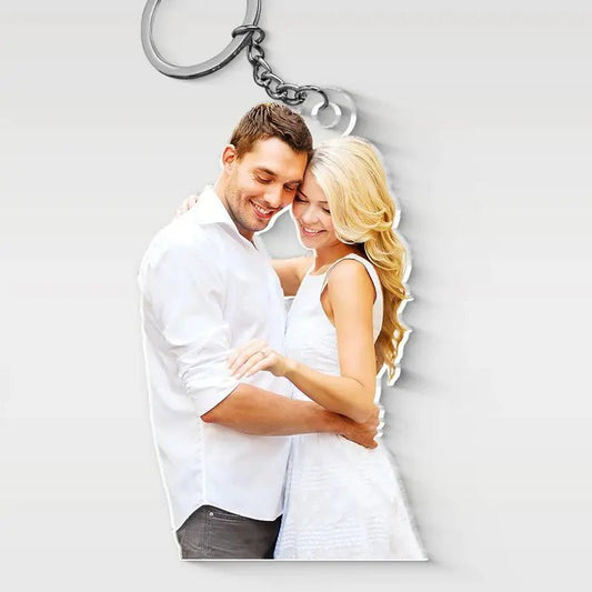 Personalized Silhouette Acrylic Keychain – Custom Photo Keychain - De Krys