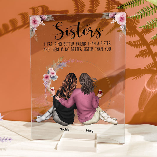 Personalized Sister Acrylic Plaque – “No Better Sister” Keepsake - De Krys