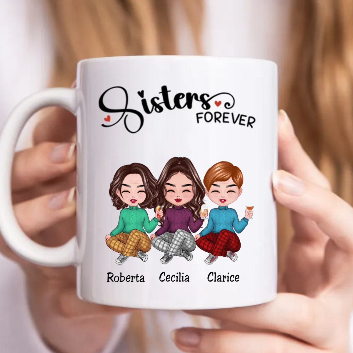 Heartwarming Sisters Forever custom mug gift for best friends and family bonding moments