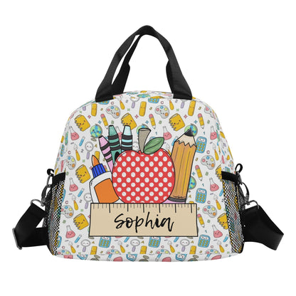 Personalized Teacher Lunch Bag – Custom Name School Supplies Tote - De Krys