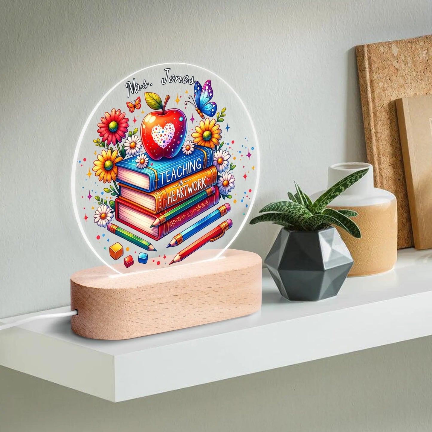 Personalized Teacher Night Light • Custom Name Gift - De Krys