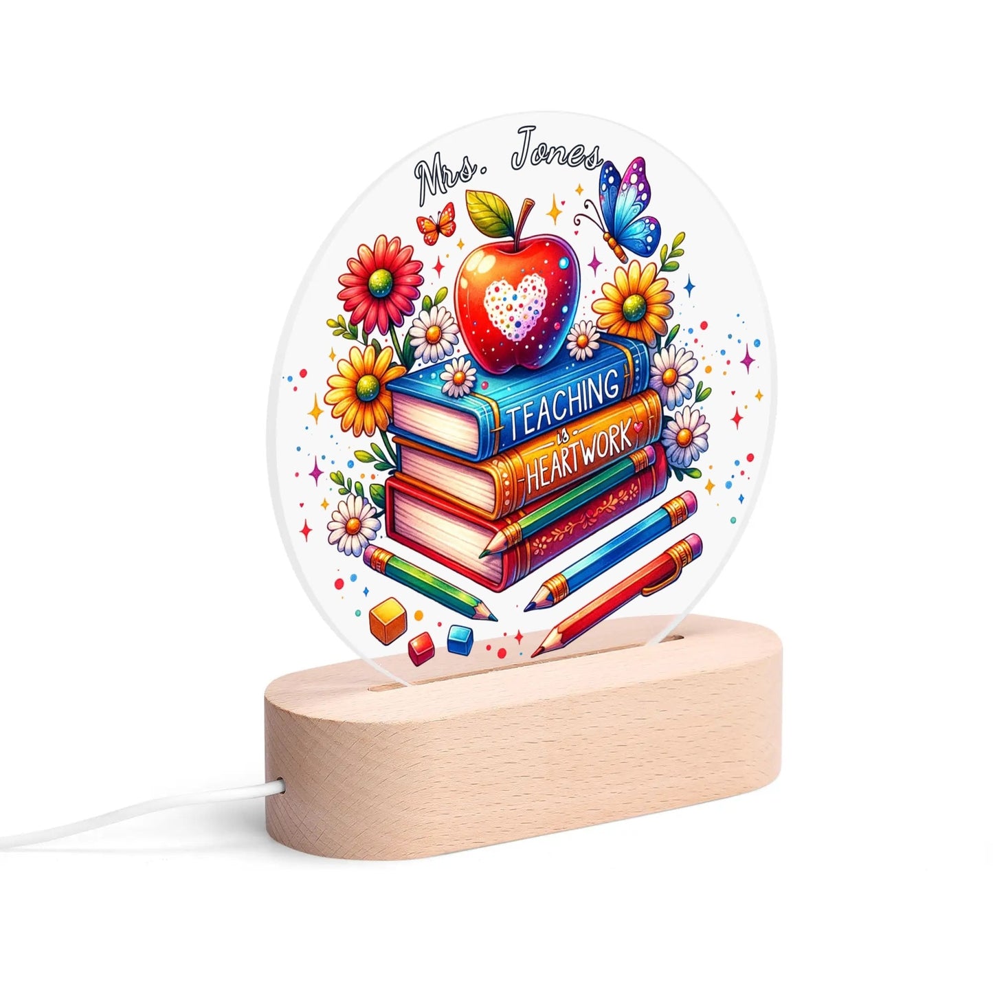 Personalized Teacher Night Light • Custom Name Gift - De Krys