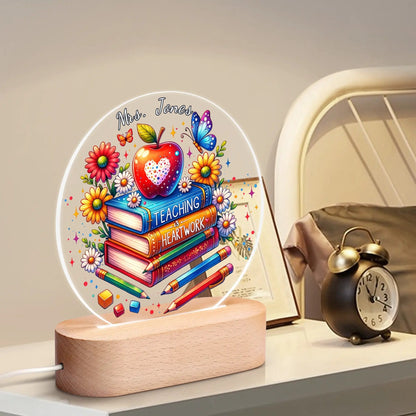 Personalized Teacher Night Light • Custom Name Gift - De Krys