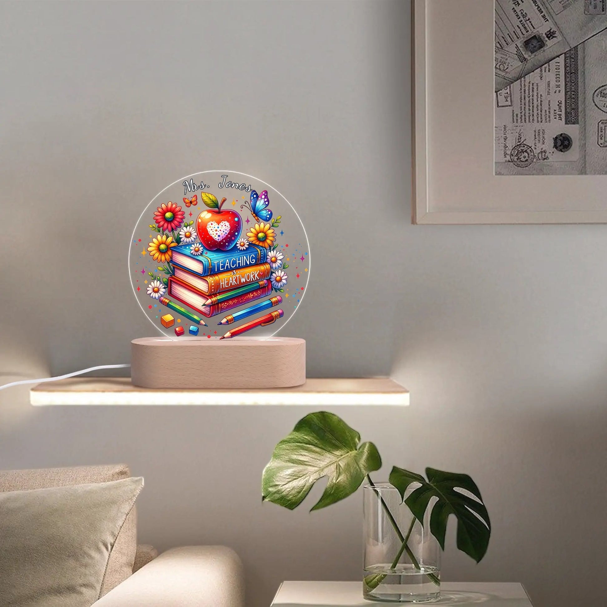 Personalized Teacher Night Light • Custom Name Gift - De Krys