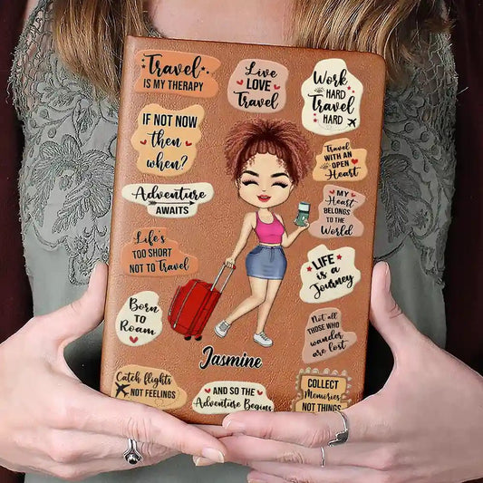 Personalized Travel Girl Journal – Custom Name Notebook - De Krys