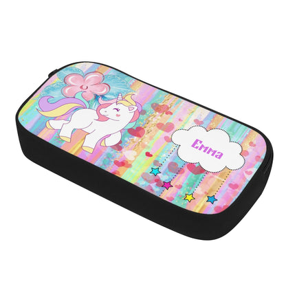 Personalized Unicorn Pencil Case for Kids | Custom Rainbow School Pouch | Name Zip Bag - De Krys