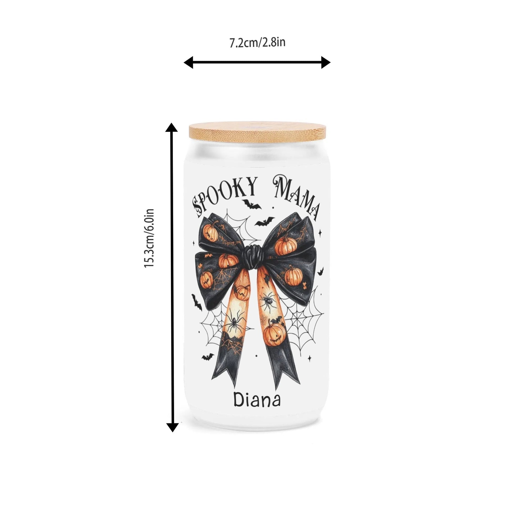 Spooky Mama Halloween Tumbler – Personalized Name | Pumpkin Bow, Spider Webs & Fall Vibes - De Krys