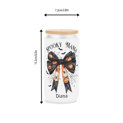 Spooky Mama Halloween Tumbler – Personalized Name | Pumpkin Bow, Spider Webs & Fall Vibes - De Krys