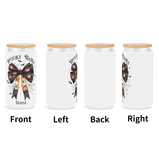 Spooky Mama Halloween Tumbler – Personalized Name | Pumpkin Bow, Spider Webs & Fall Vibes - De Krys