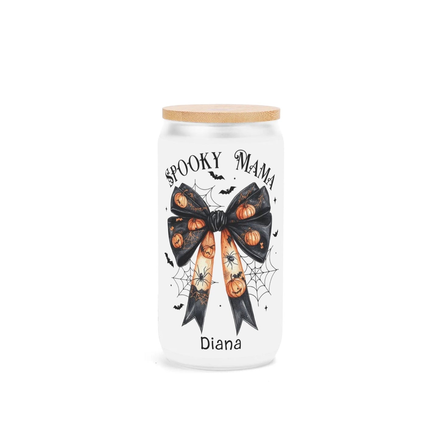 Spooky Mama Halloween Tumbler – Personalized Name | Pumpkin Bow, Spider Webs & Fall Vibes - De Krys