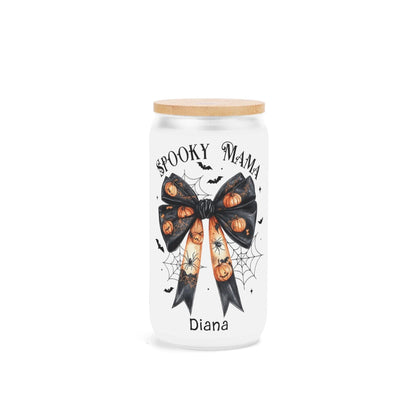 Spooky Mama Halloween Tumbler – Personalized Name | Pumpkin Bow, Spider Webs & Fall Vibes - De Krys